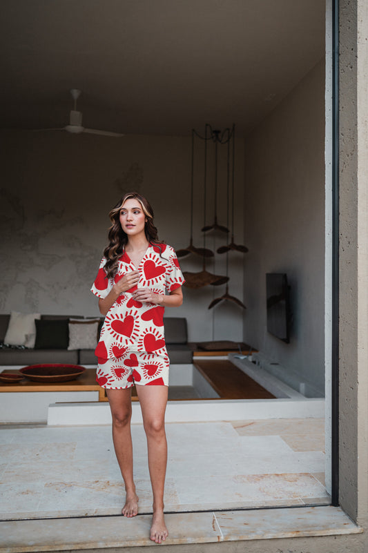AMOR ROJO CAMISA MANGA CORTA Y SHORT