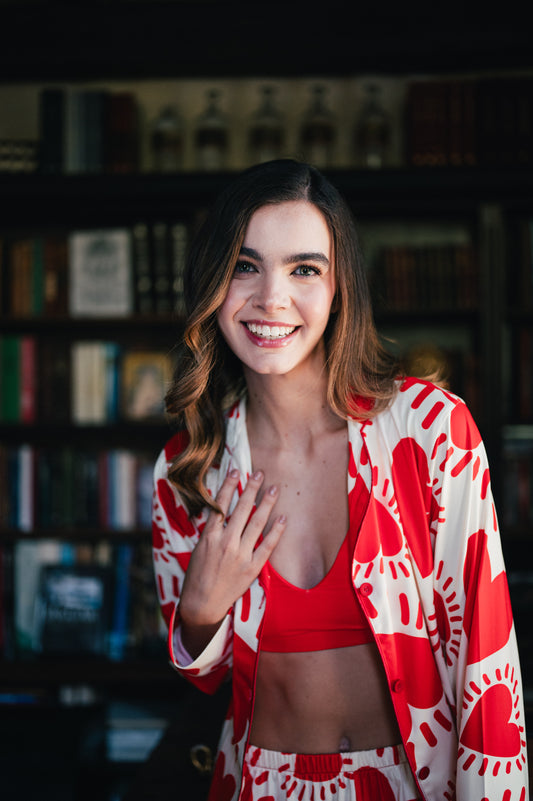 AMOR ROJO CAMISA MANGA LARGA Y PANTALON