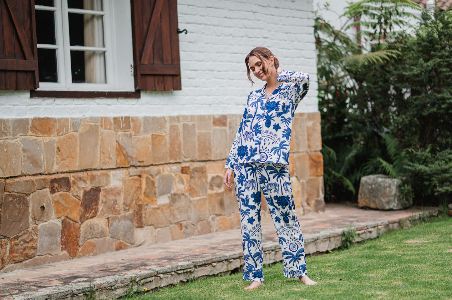 BALI AZUL CAMISA MANGA LARGA Y PANTALON