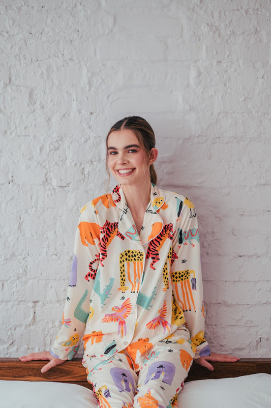 ANIMALES DE LA SELVA CAMISA MANGA LARGA Y PANTALON