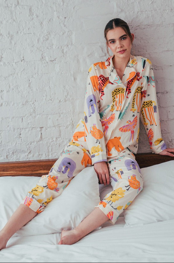 ANIMALES DE LA SELVA CAMISA MANGA LARGA Y PANTALON