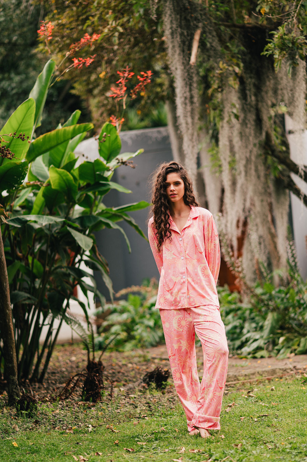 PARADISE PINK CAMISA MANGA CORTA Y PANTALON