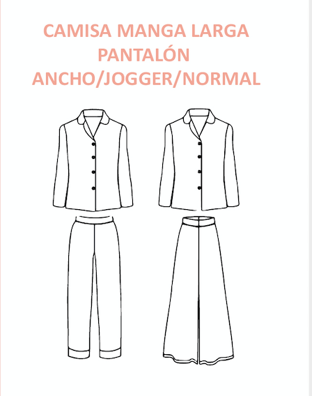 BLACK PARADISE CAMISA MANGA LARGA Y PANTALON