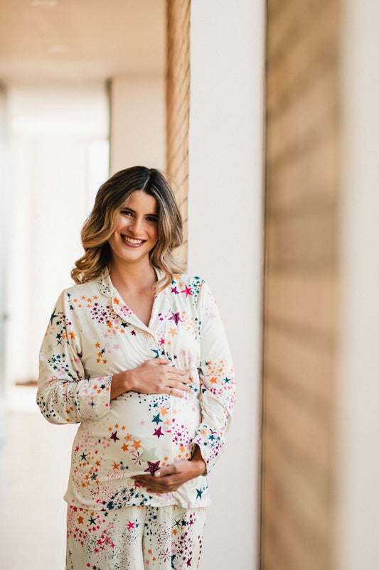 LLUVIA DE ESTRELLAS - CAMISA MANGA LARGA Y PANTALON MATERNIDAD