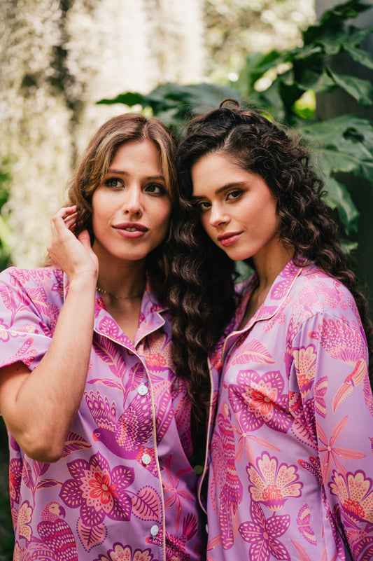 AMAZONAS LILA CAMISA MANGA CORTA Y PANTALON