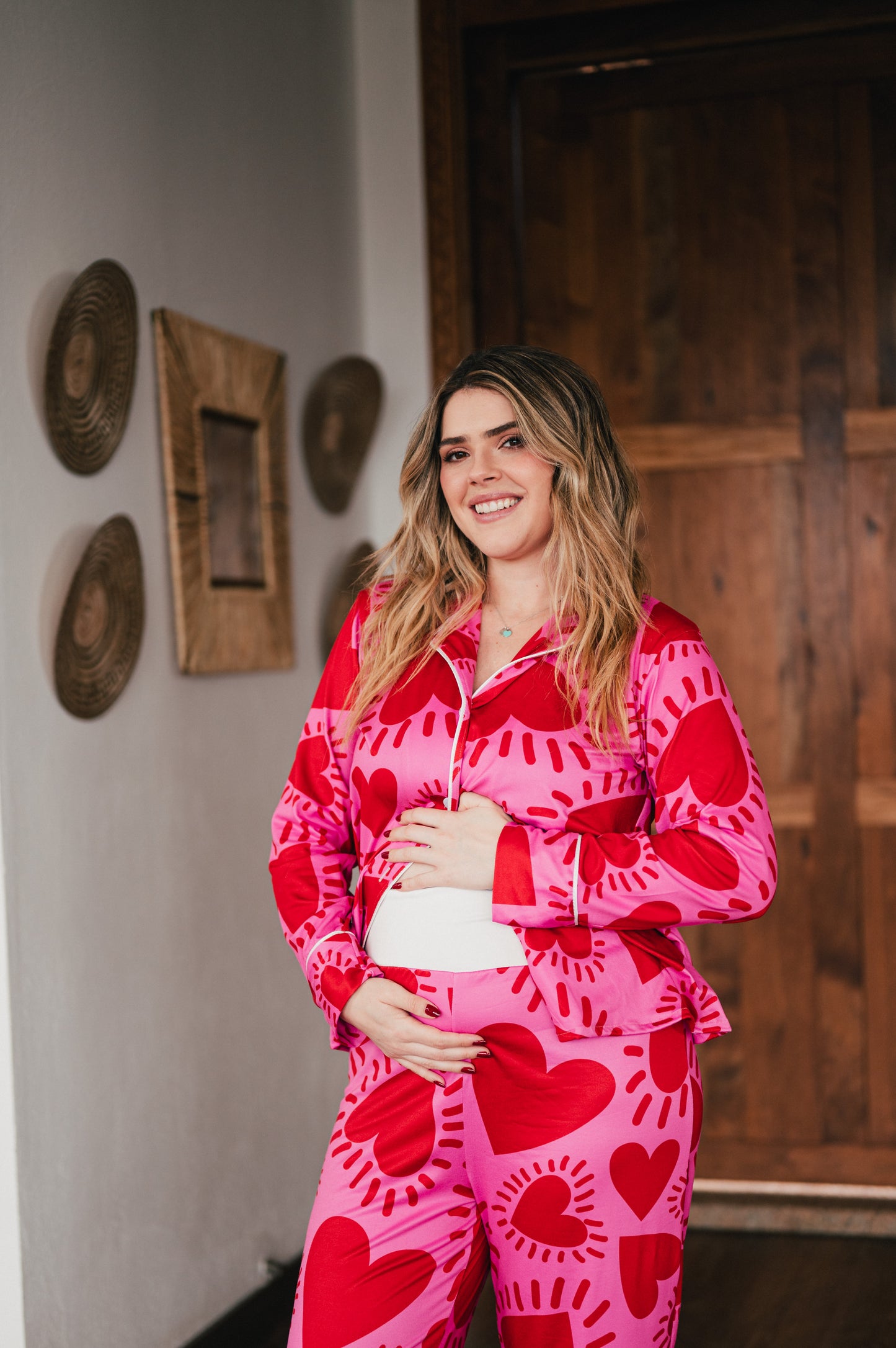 AMOR FUCSIA - CAMISA MANGA CORTA Y SHORT MATERNIDAD