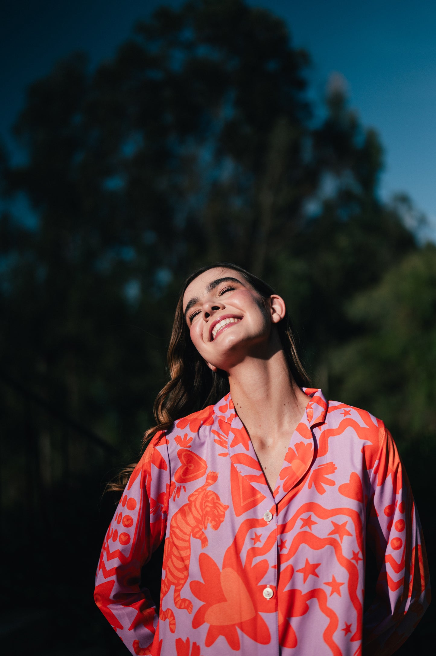 CAPRICHO MAGENTA CAMISA MANGA LARGA Y PANTALON