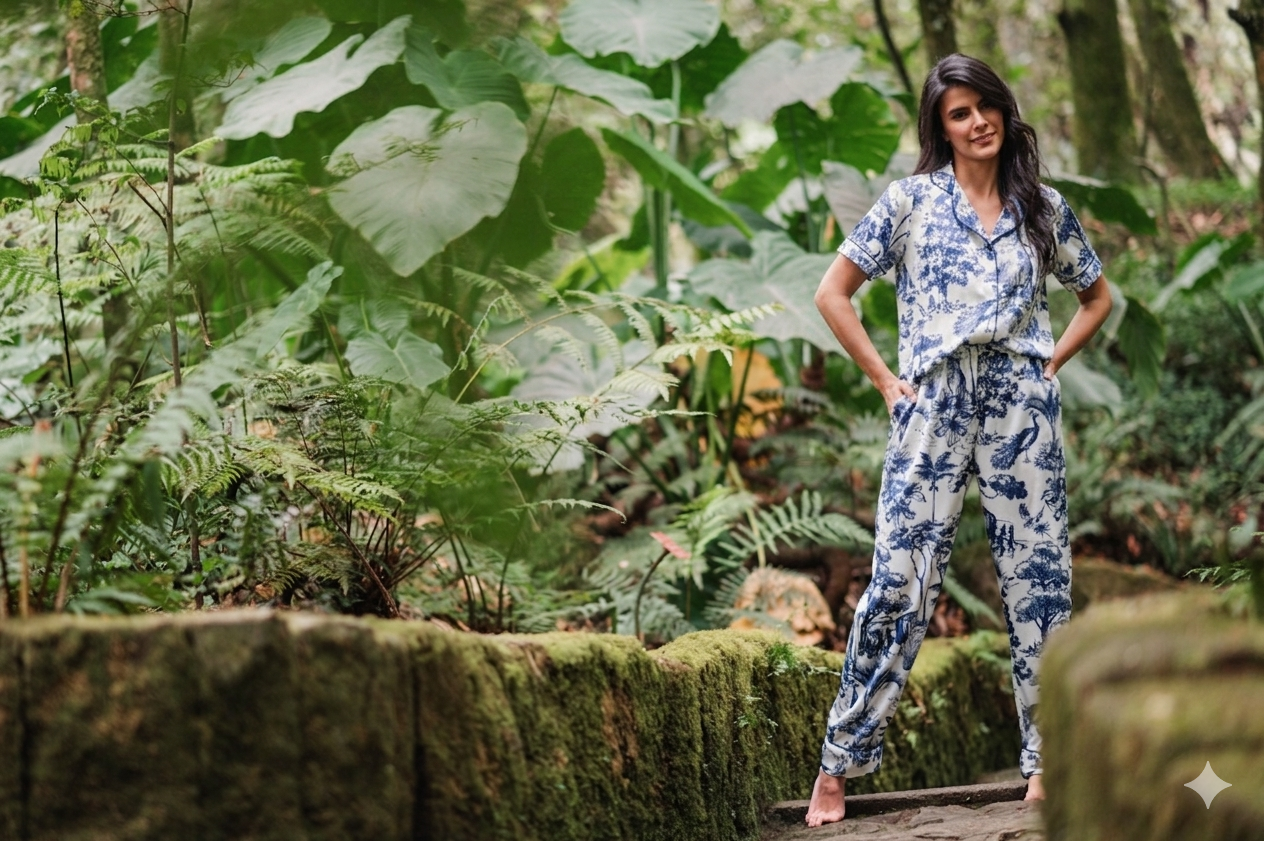 SELVA AFRICANA AZUL CAMISA MANGA CORTA Y PANTALON