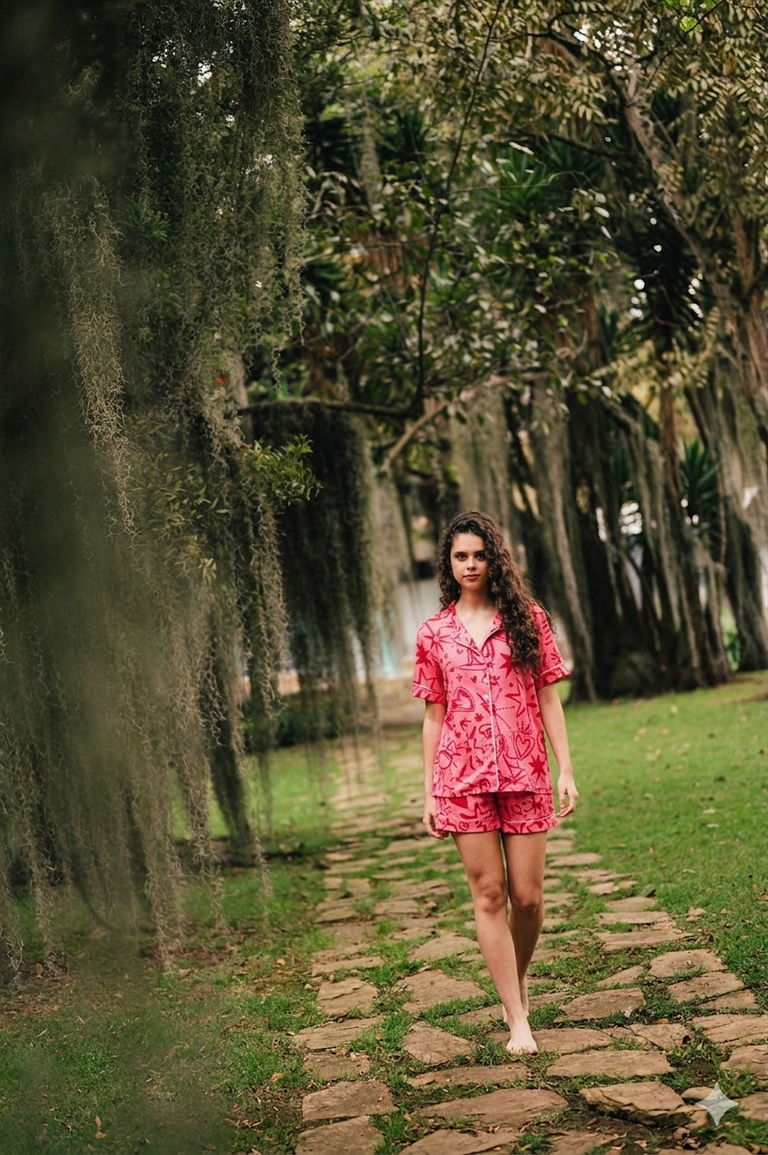 MAGIC LOVE PINK CAMISA MANGA CORTA Y SHORT