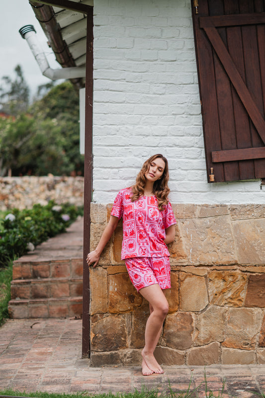 MAGIC PINK CAMISA MANGA CORTA Y SHORT.