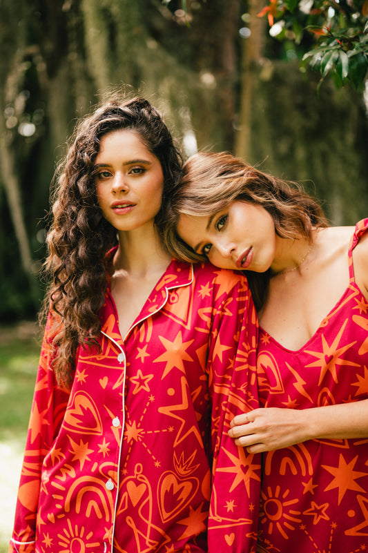 MAGIC RED LOVE CAMISA MANGA LARGA  Y PANTALON