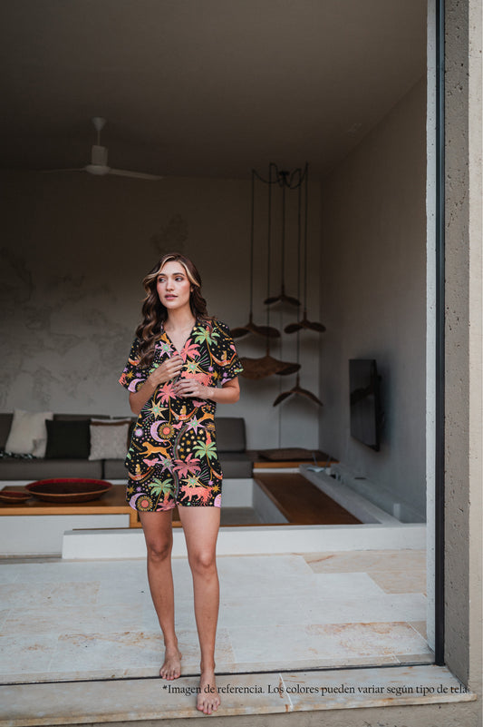 BLACK PARADAISE CAMISA MANGA CORTA Y SHORT