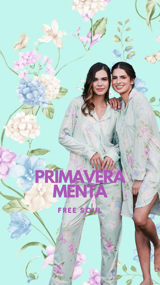 PRIMAVERA MENTA CAMISA MANGA LARGA Y PANTALON