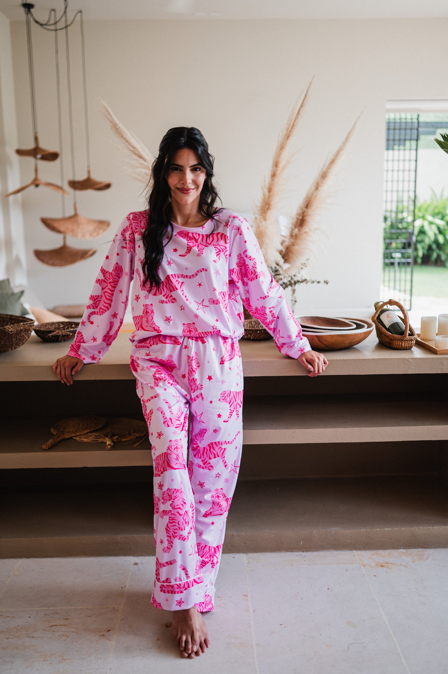 PINK TIGER CAMISA MANGA LARGA Y PANTALON