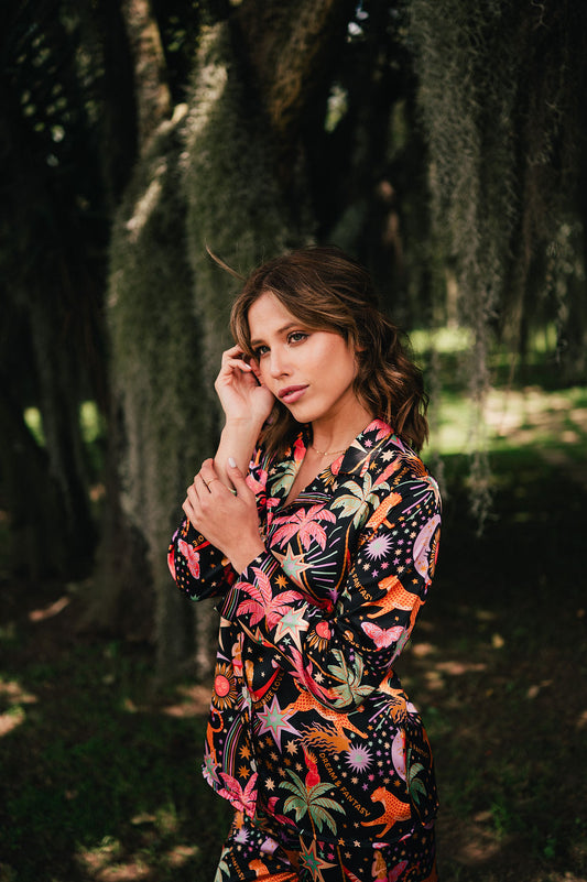 BLACK PARADAISE CAMISA MANGA LARGA Y PANTALON