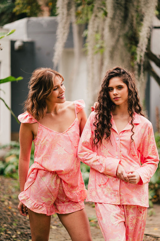 PARADISE PINK CAMISA MANGA CORTA Y PANTALON