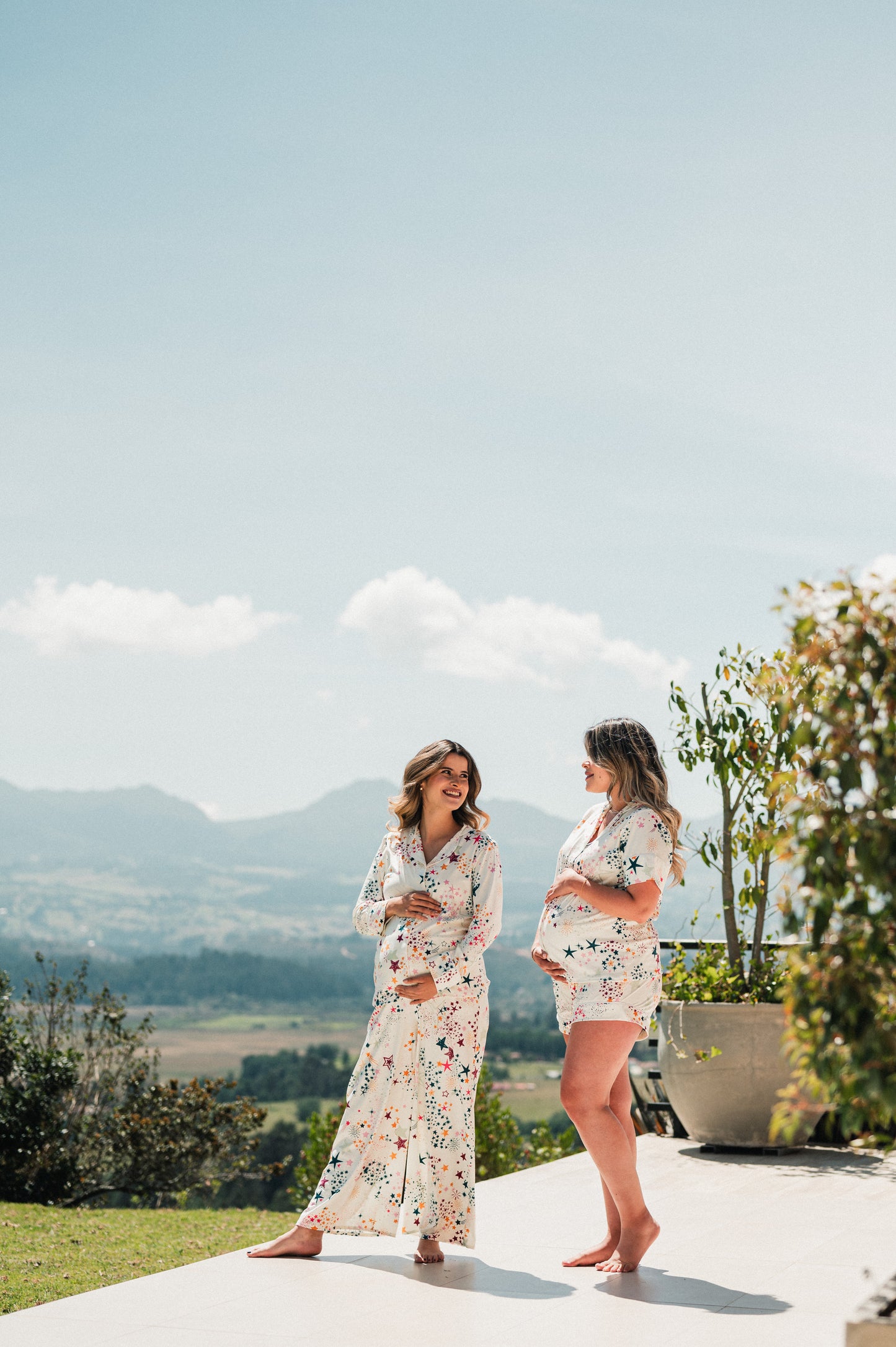 LLUVIA DE ESTRELLAS - CAMISA MANGA CORTA Y SHORT MATERNIDAD